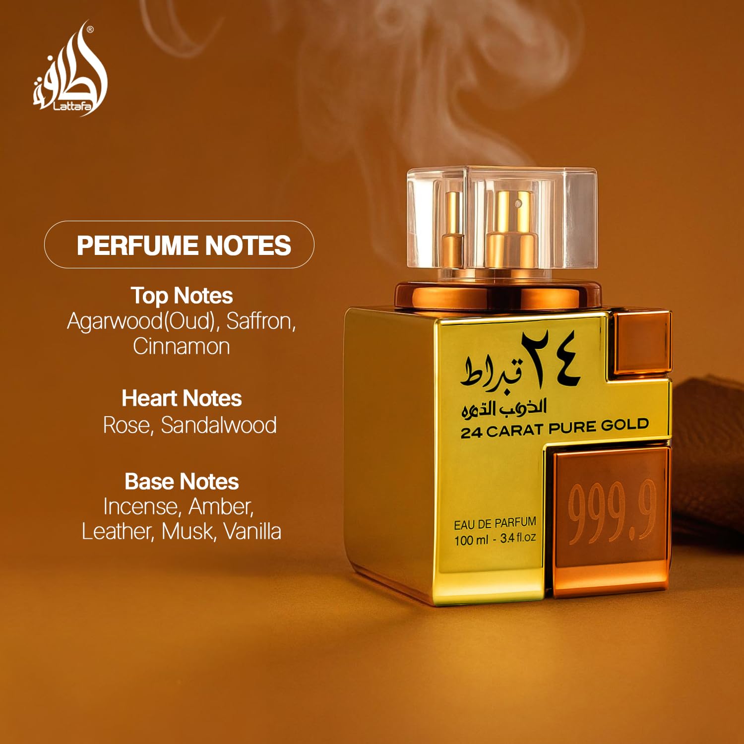 Amazon.com : Lattafa 24 Carat Pure Gold Eau De Parfum Spray for